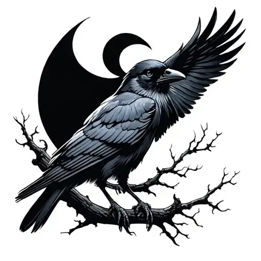 Crow And Moon