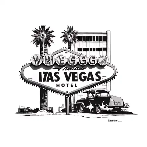Postage Stamp Commemorating Trip To Vegas Featuring Flamingo Hotel
