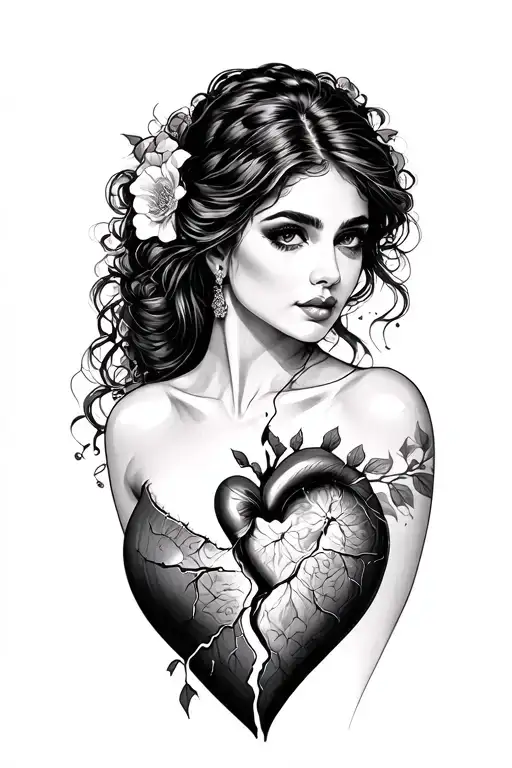 Beautiful Spanish Woman Stitching A Broken Heart