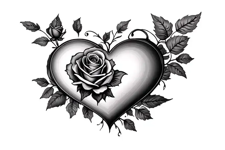 Heart With Roses Intertwined