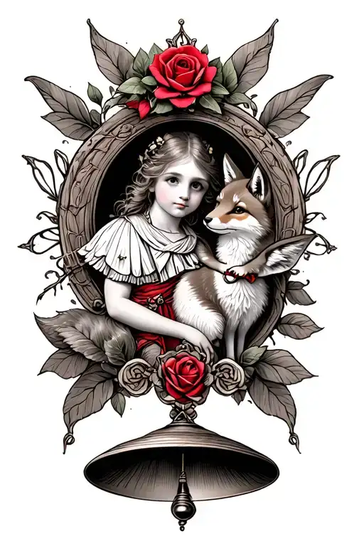 Garter Tattoo With Red Knot Girly Fairy Little Prince With The Fox And His Rose Under A Bell
