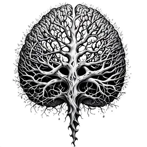 Yggdrasil Growing From A Small Human Brain