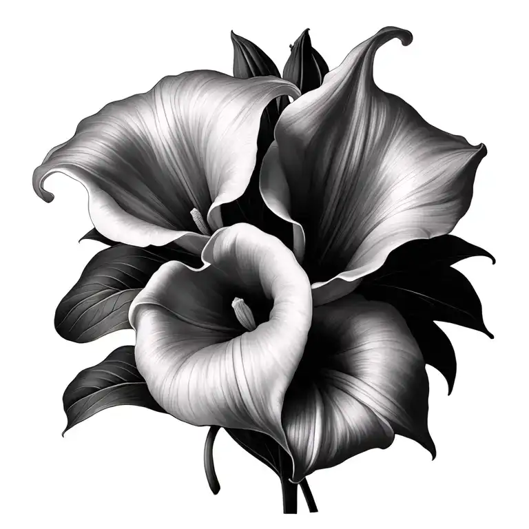 Calla Lilies And Violets