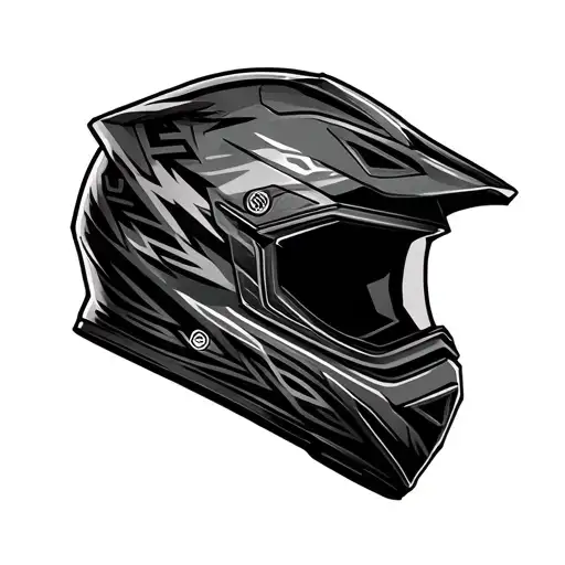 Create A Dirtbike Helmet Side Profile With Classis Tattos On It