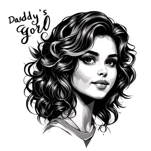 Minimalist Daddy's Good Girl Tattoo Design