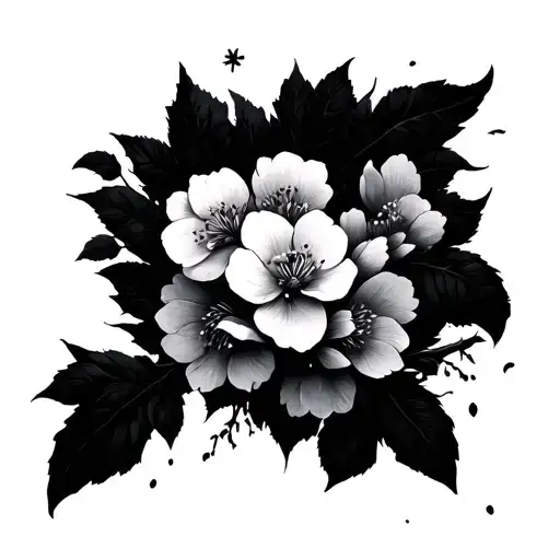 Blossoms Of Grief And Charity On A Blackened Tree