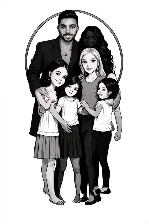 Father And 3 Daughters