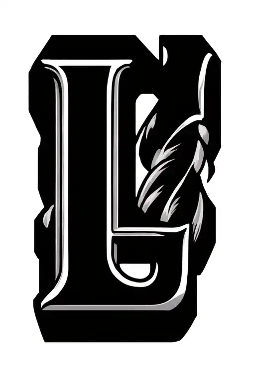 Letter L And Rollete Coaster Intertwined