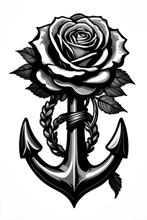 Anchor With A Rose