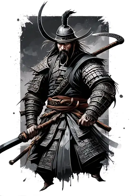 Un Samurai Warrior Wielding