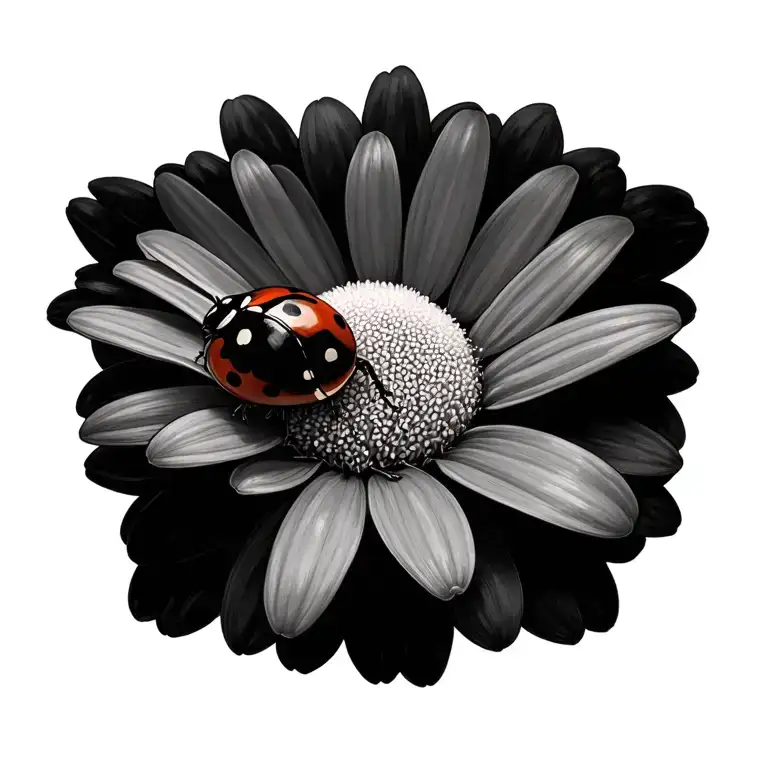 Daisy With Ladybug Resting