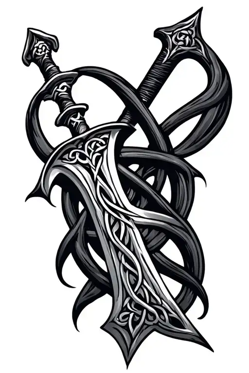 Celtic Sword Intertwined