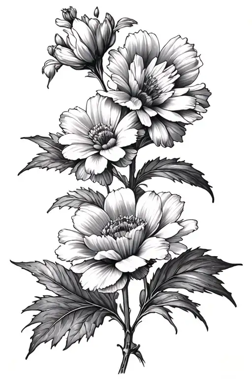 July And October Birth Flower Realistic Depiction