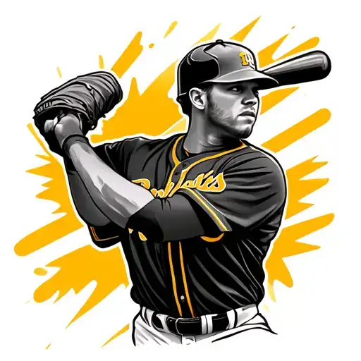 Yellow And Gold Male Baseball Player