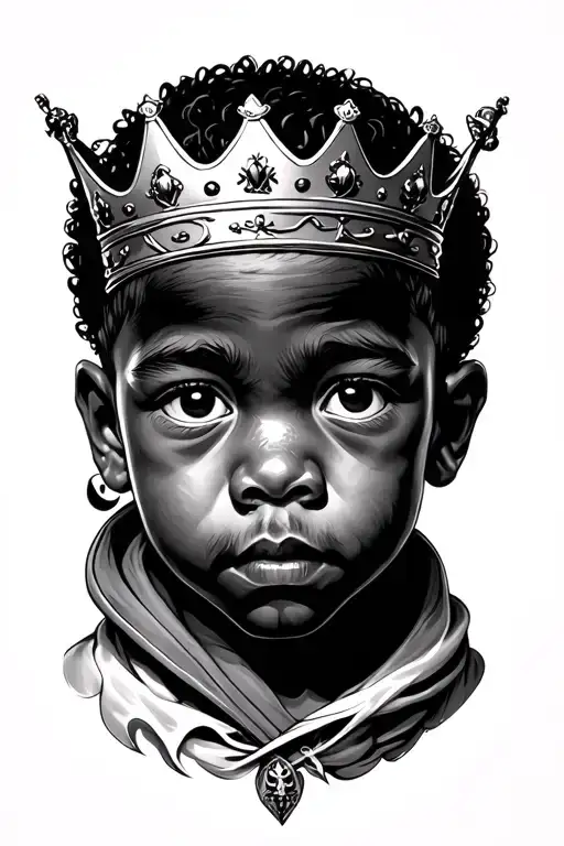 Black Kid With A Crown Hanging