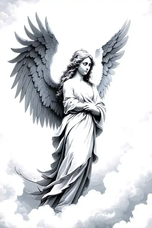 Clouds With An Angel With Wings