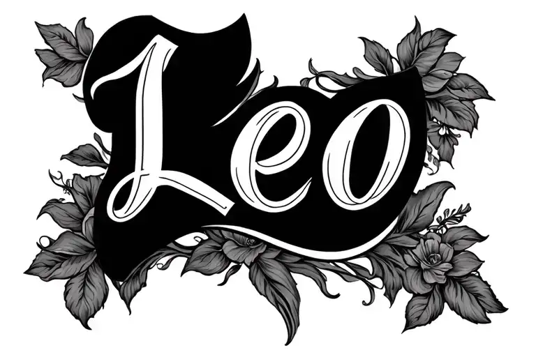 Leo Name Tatto
