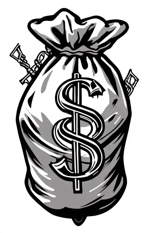 Money Bag Tattoo Design