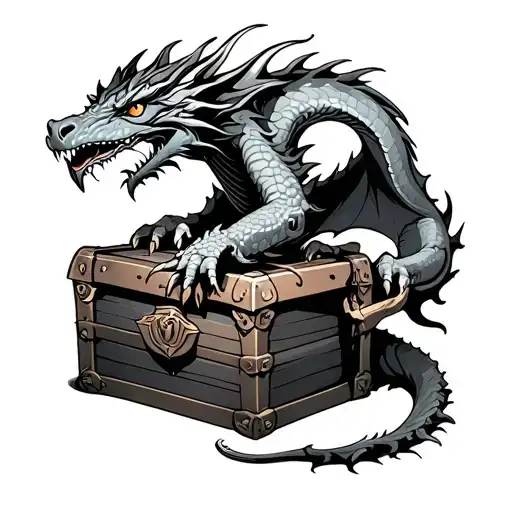 Dragon Over Treasure Chest