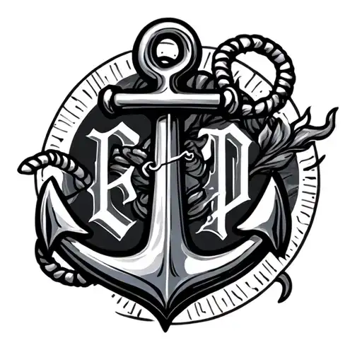 Anchor With Letters On The Anchor