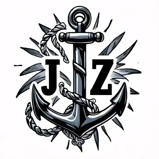 Anchor With Letters Jjz On The Anchor
