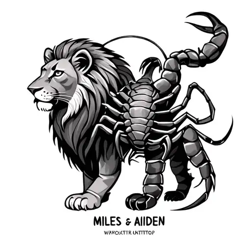 Lion And Scorpion With Names Miles And Aiden