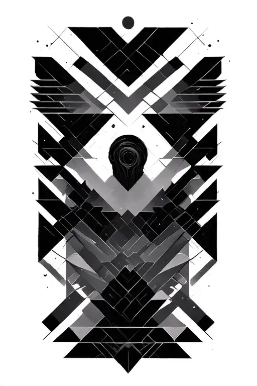 Geometric Shapes Rising From Outline To Solid Black