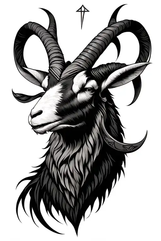 Viking Runes And Goat Head