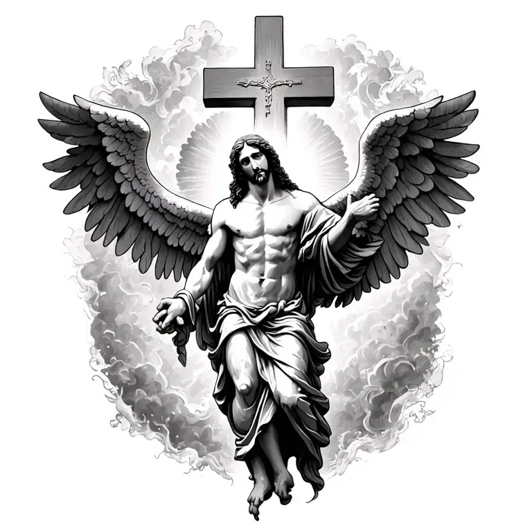 Angel Jesus Cross