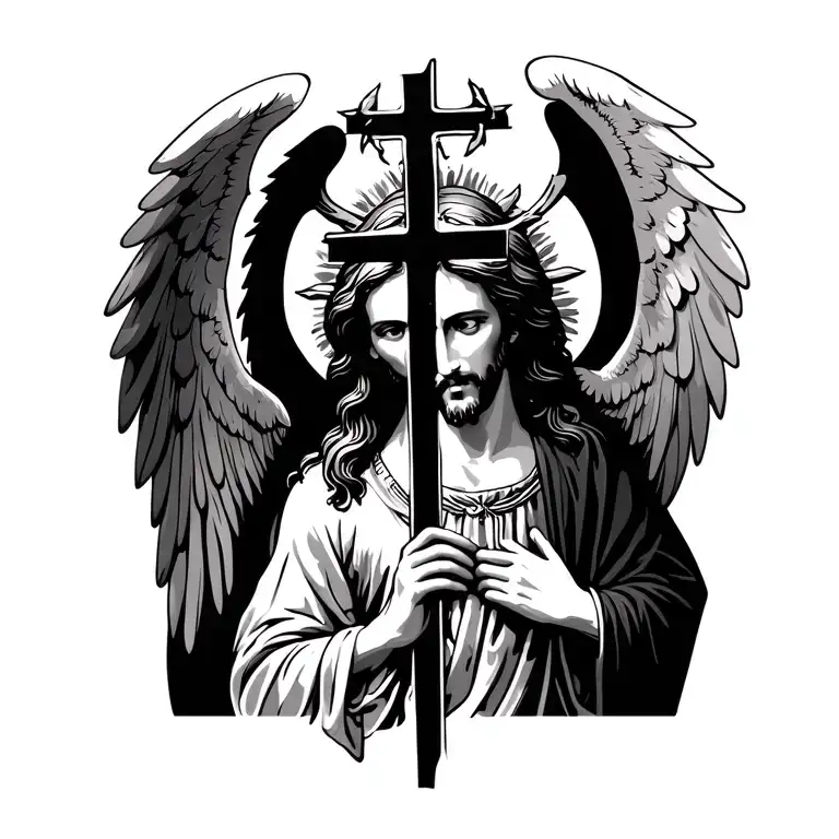 Angel Raphael Jesus Cross