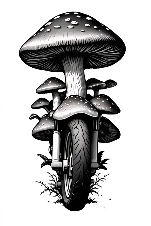 Dirtbike Forest Mushrooms