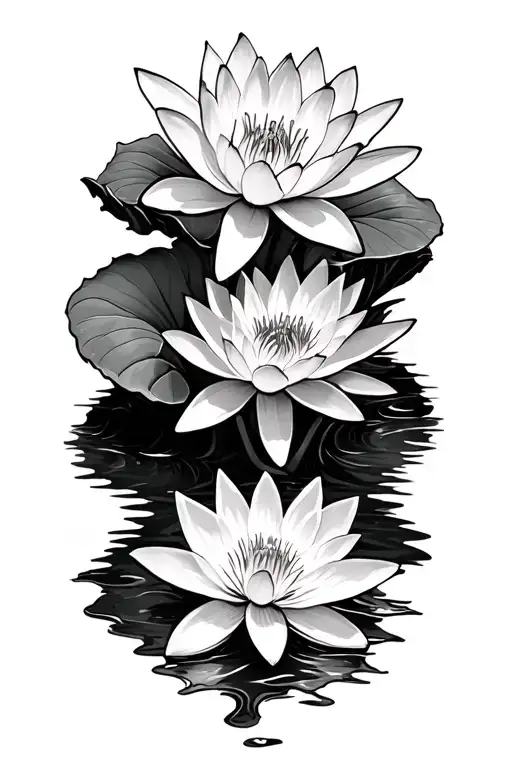 Water Lily And Lakespur Flower