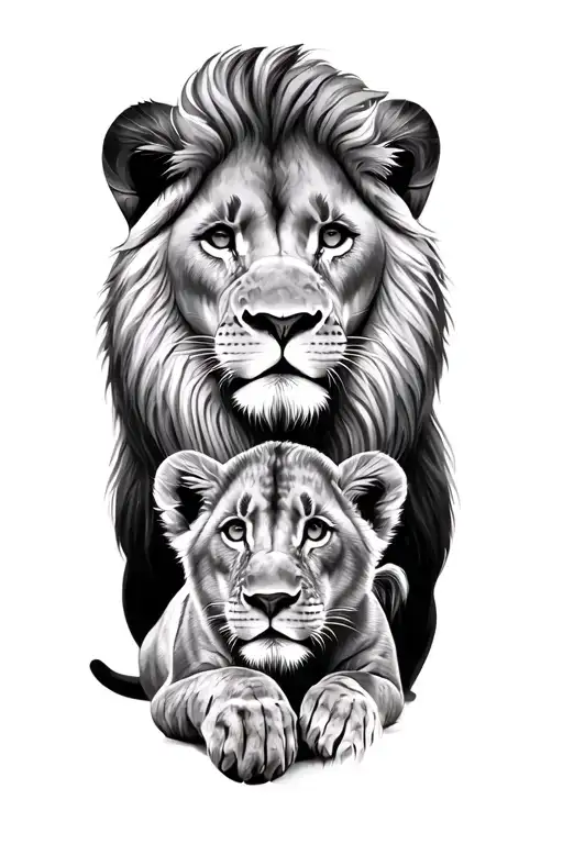 Lion And Cubs