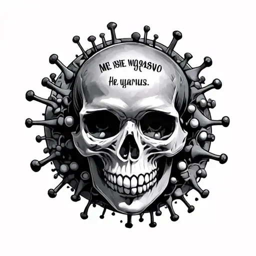 Make Me A Tattoo Skull With My Name Virus In It And Add A Bikini Girle