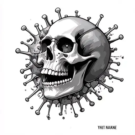 Make Me A Tattoo Skull With My Name Virus In It And Add A Bikini Girle