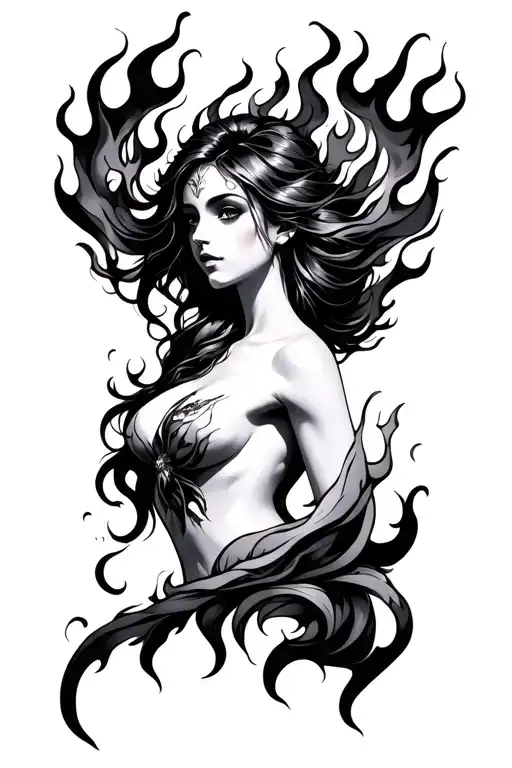 Mythical Feminine Flame Spirit