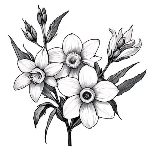 Larkspur And Narcissus