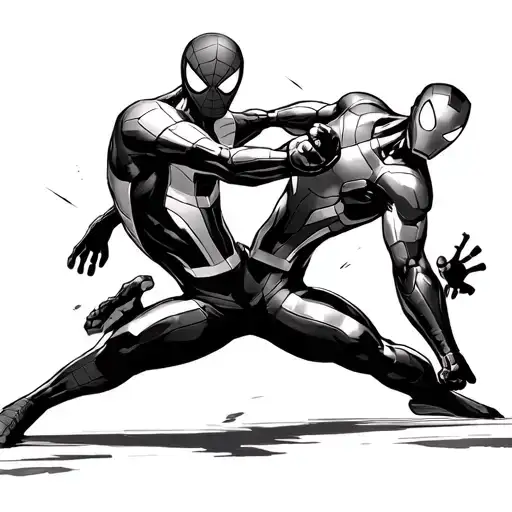 Spider-man And Iron Man Punching