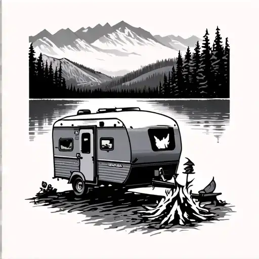 Camper Lake Campfire Colorado