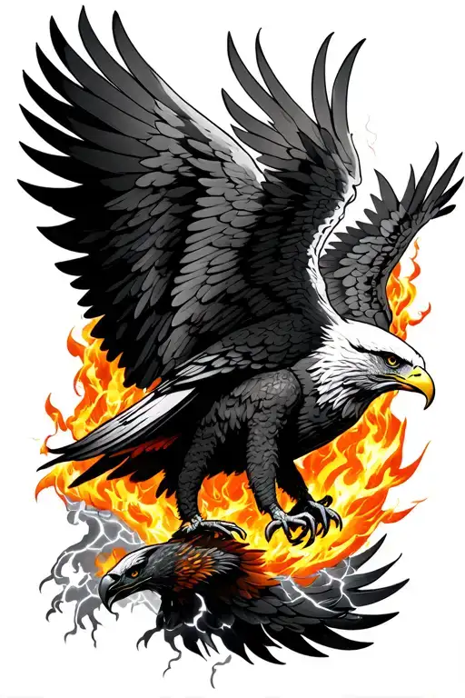 Seven With A Phosphorous And An Eagle With Wings Spread And Thunder And Fire