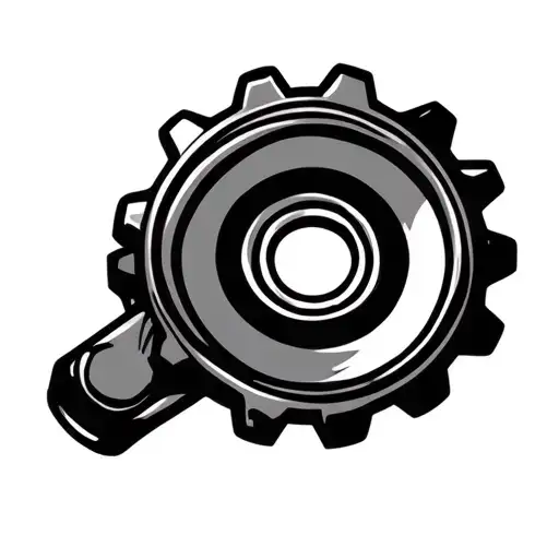 Fine Line Simple Gear Tattoo Design For Women