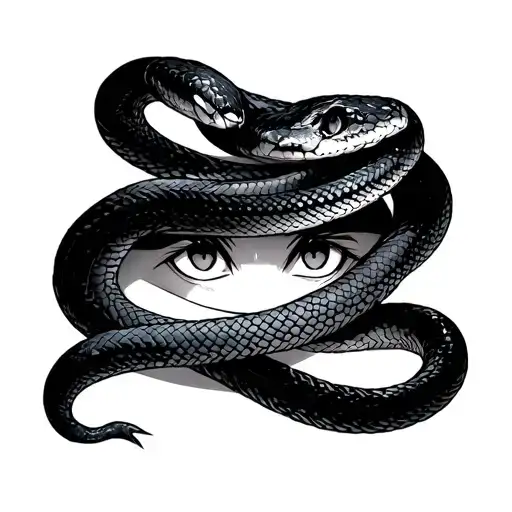 Sasuke Uchiha Eyes Surrounded By His Snake Wrapped