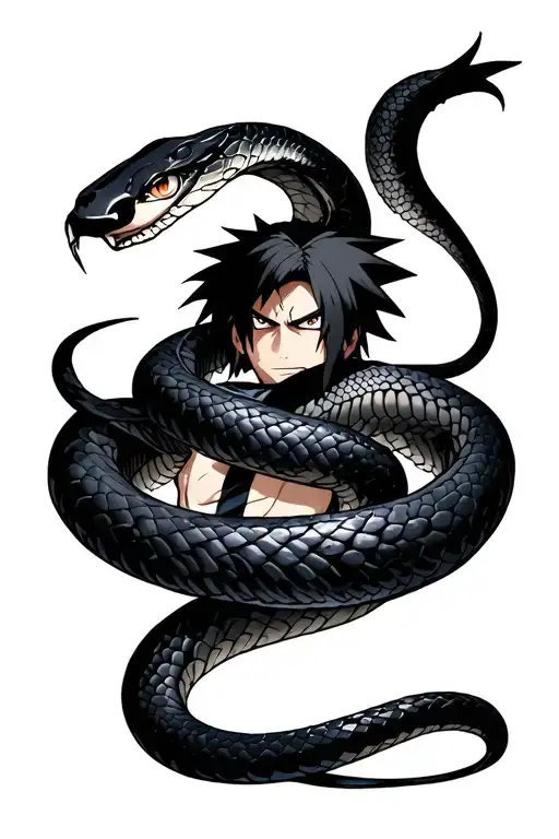 Sasuke Uchiha Eyes Surrounded By His Snake Wrapped