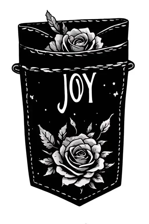 I Want A Fine Line Tattoo Of A Pocket With The Word Joy Written Inside