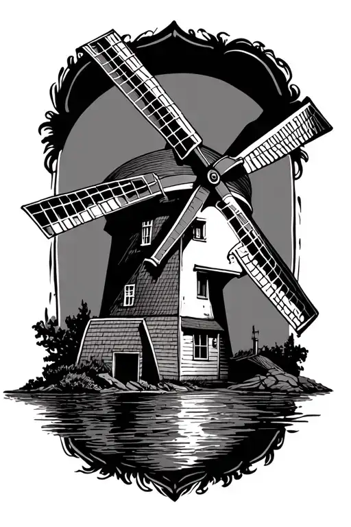 Dutch Lino With Windmil