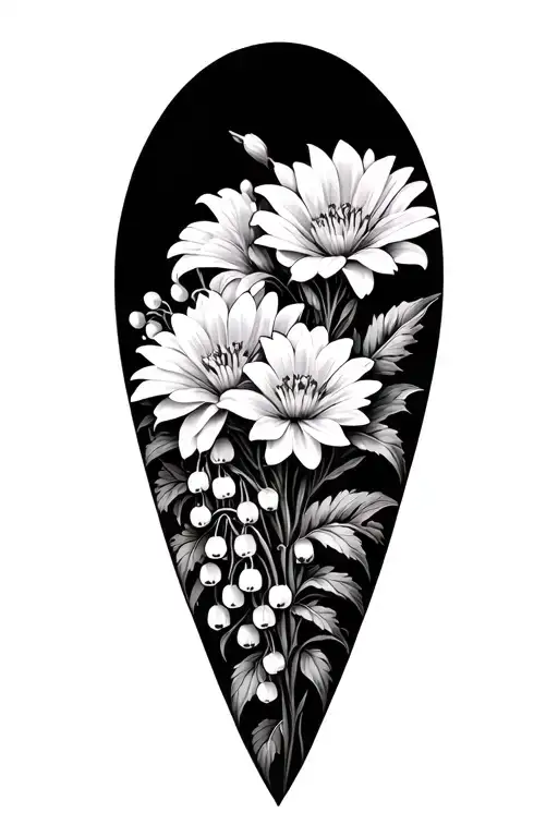 Sand Castle With Chrysanthemum And Lily Of The Valley