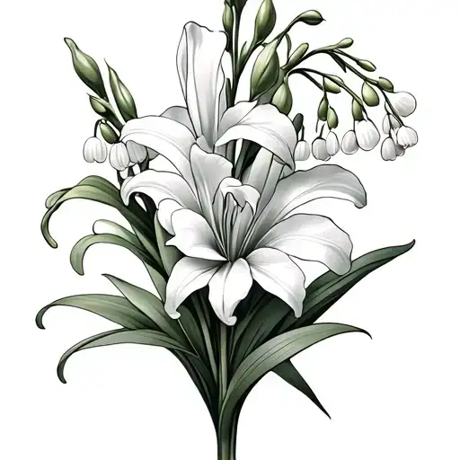 Lily Of The Valley And Gladiolus