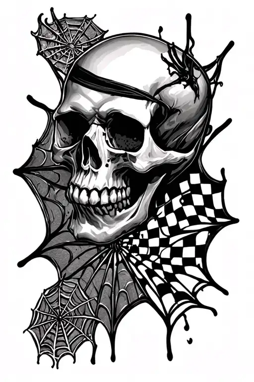 Skull Spiderwebs And Checkerprints