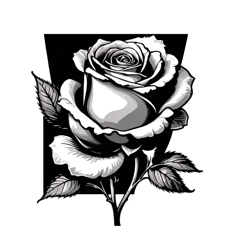 Simple Rose Line Drawing