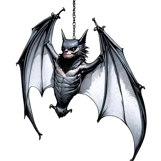 Bat Hanging Upside